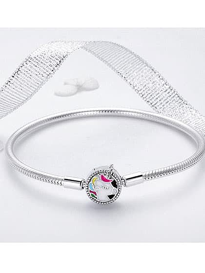 925 silver cute unicorn Chain Bracelet