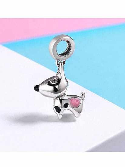 Breloques chiot mignon en argent 925