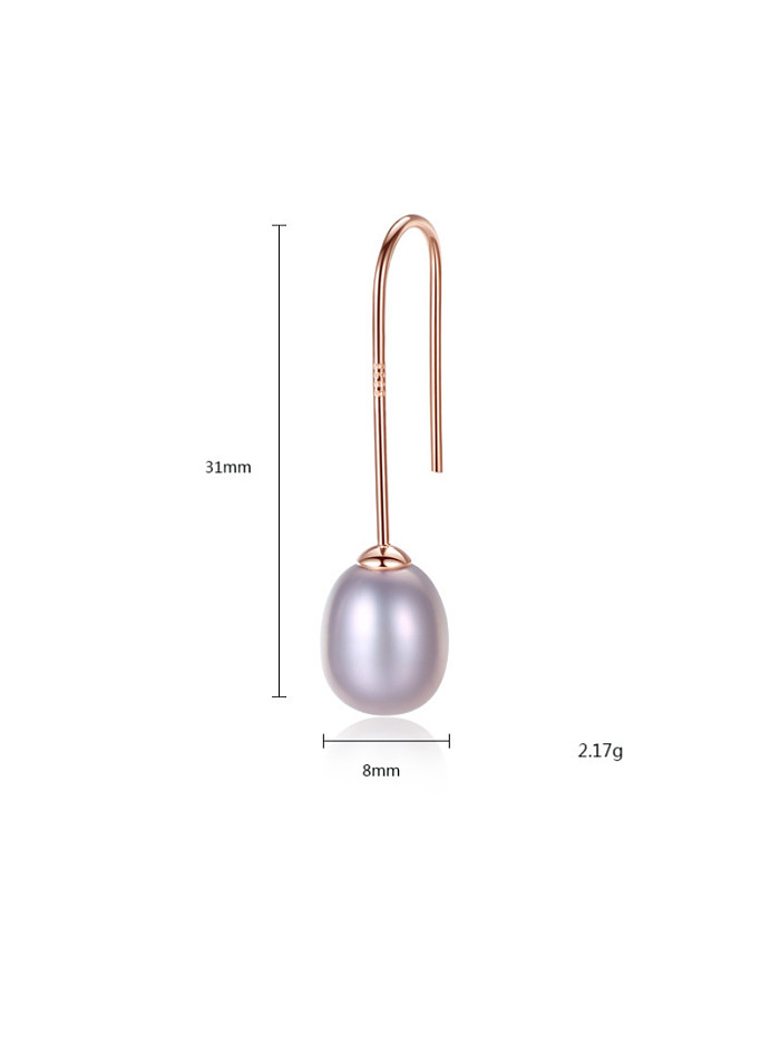Reines Silber 8-9 mm natürliche Perlenohrringe