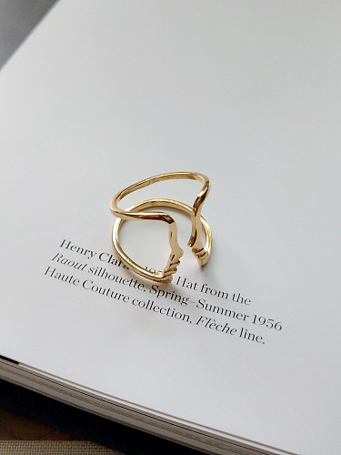 Goldener Ring der abstrakten Kunst des Sterlingsilbers