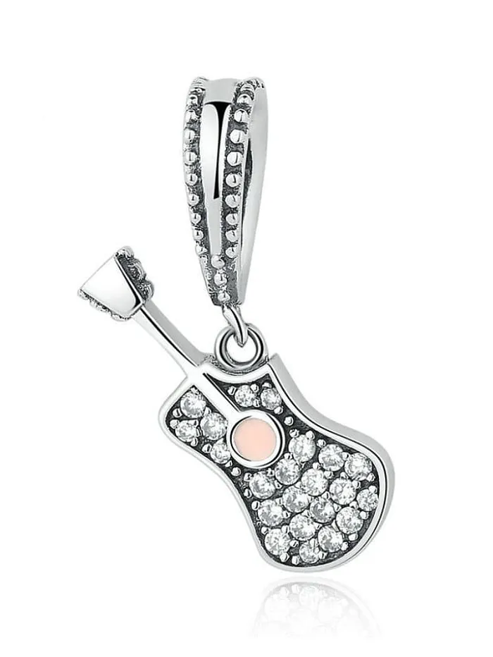 925 silver cute violin charms