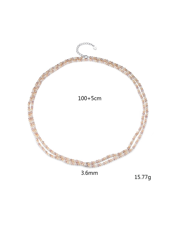 Collar clásico de perlas naturales de varios colores