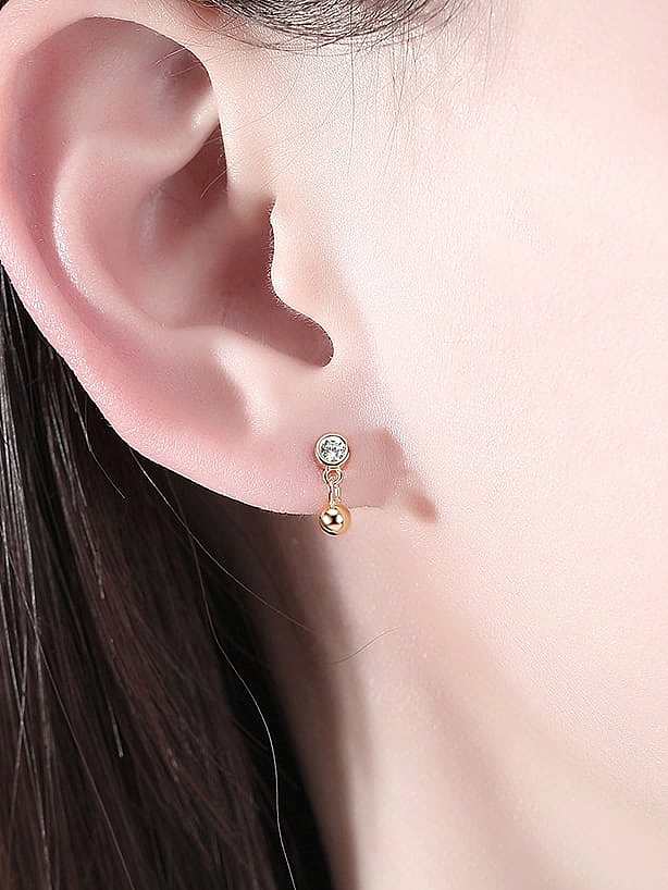 925 Sterling Silver Rhinestone Geometric Minimalist Drop Earring