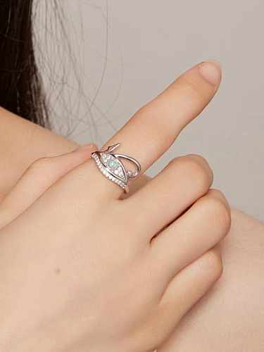 Stapelbarer Ring aus 925er-Sterlingsilber mit Zirkonia und bösem Blick