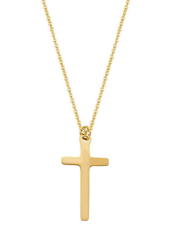 Cross Exquisite Fine Chain Necklace Gold Stainless Steel Sweater Chain