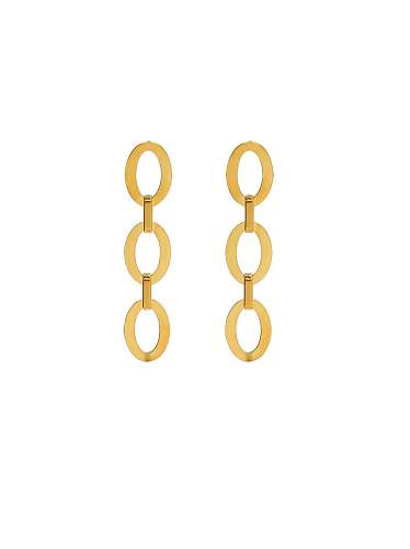 Titanium 316L Stainless Steel Hollow Geometric Minimalist Drop Earring with e-coated waterproof