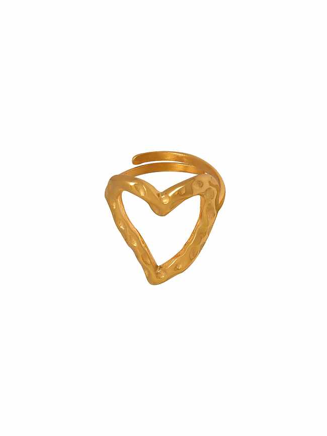 Titanium Steel Heart Trend Band Ring
