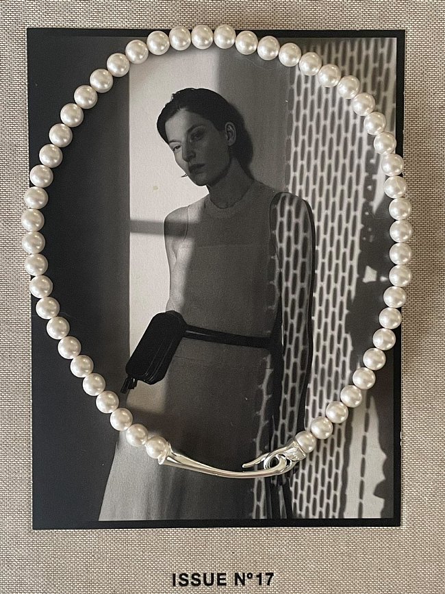 Halskette mit unregelmäßigen Vintage-Perlen aus 925er-Sterlingsilber mit Süßwasserperlen