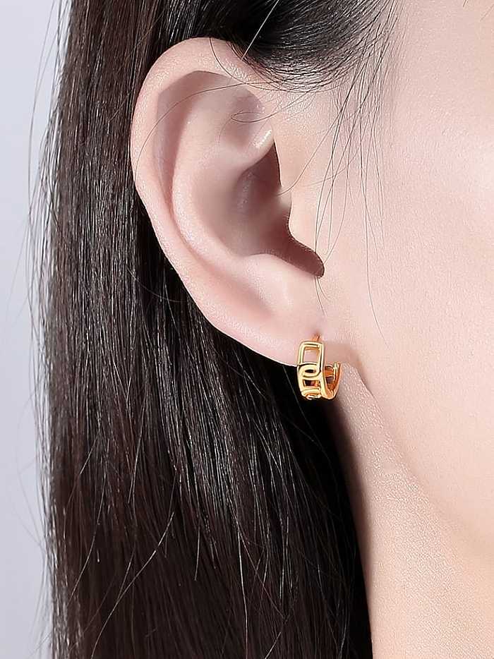 Boucle d'oreille Huggie minimaliste géométrique en argent sterling 925