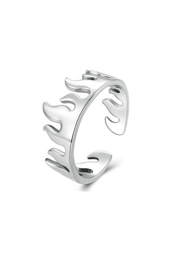925 Sterling Silver Flame Minimalist Band Ring