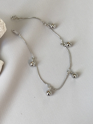 925 Sterling Silver With Platinum Plated Cute bell Bracelets