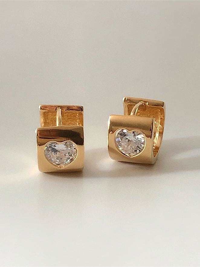 Pendiente Huggie minimalista geométrico de diamantes de imitación de plata esterlina 925
