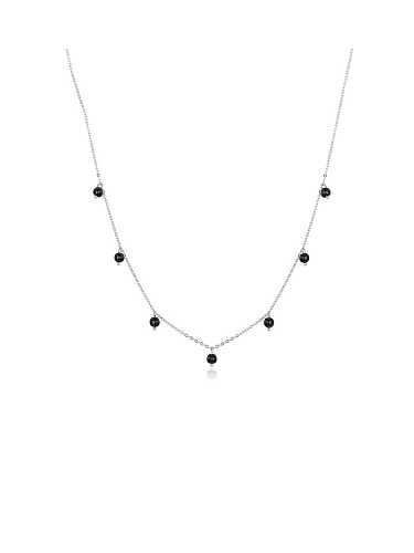 925 Sterling Silver With 14k White Gold Plated Minimalist Clavicle Necklaces