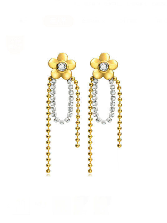 Stainless steel Flower Tassel Vintage Drop Earring