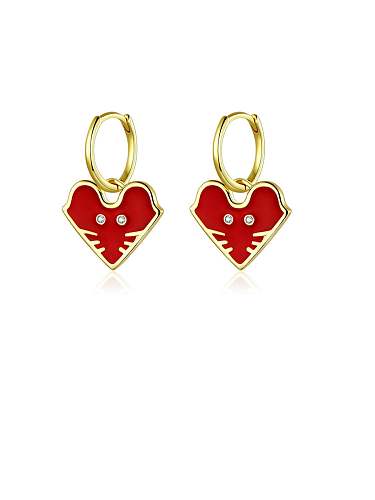 Boucles d'oreilles clip coeur minimaliste en argent sterling 925 avec plaqué or