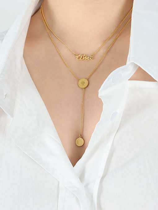Geometrische, zierliche, mehrsträngige Halskette aus Titanstahl