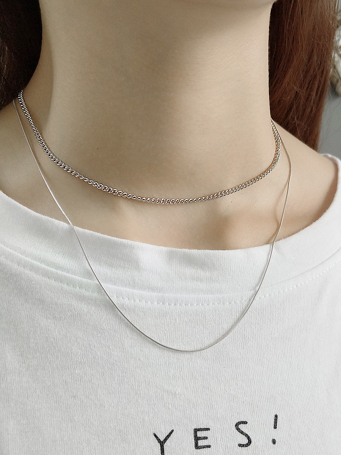 Sterling Silver double chain necklace