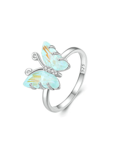 925 Sterling Silver Resin Butterfly Cute Band Ring