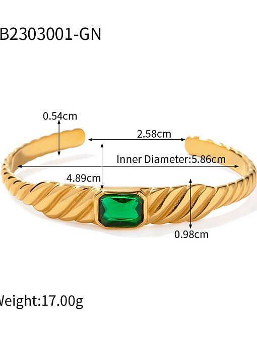 Bracelete de punho com tendência geométrica em aço inoxidável zircônia cúbica