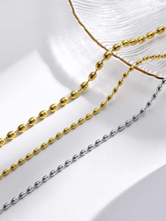 Titanium Steel Geometric Minimalist Beaded Necklace