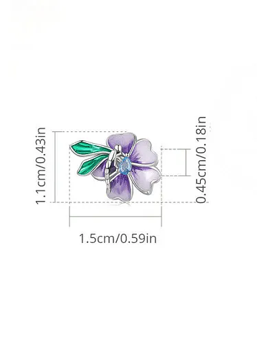 925 Sterling Silver Enamel Flower Trend Beads