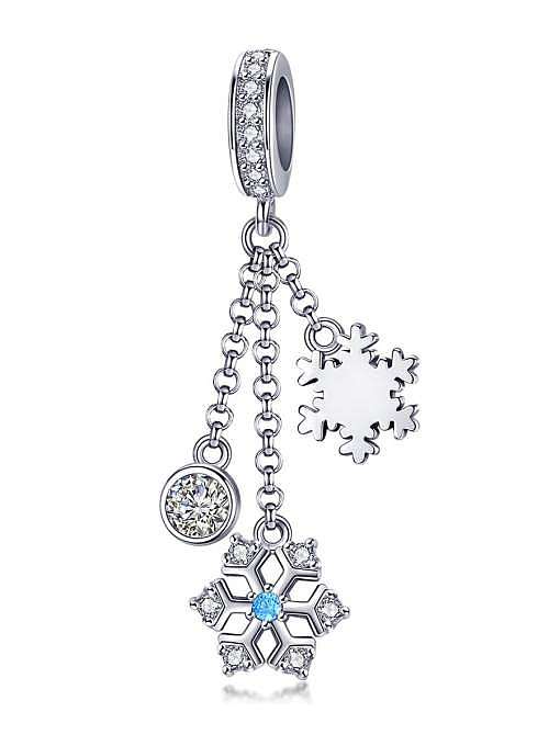 925 silver cute snowflake charms