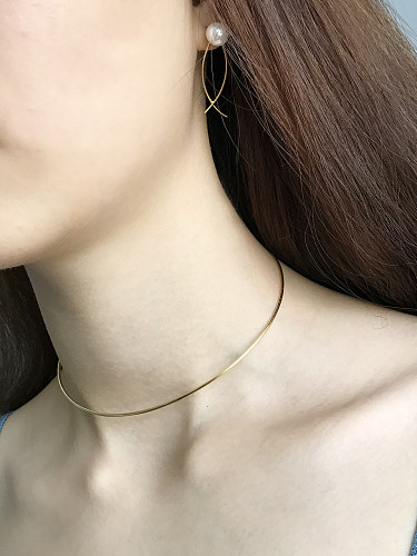 colar de ouro minimalista prata esterlina