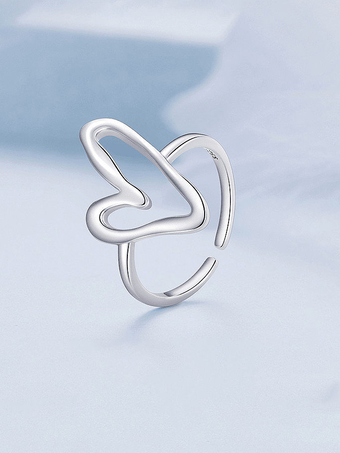925 Sterling Silver Heart Minimalist Band Ring