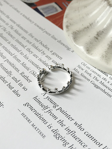 خاتم فضة تاج شخصية مجانية الحجم