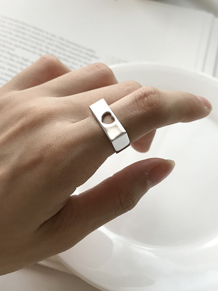 Sterling Silver neutral style love free size ring