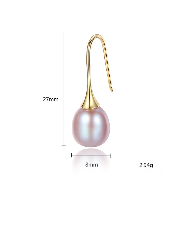Sterling silver natural freshwater pearl minimalist earrings