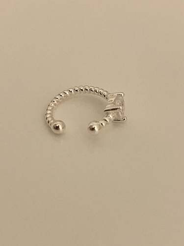 Boucle d'oreille minimaliste géométrique en argent sterling 925 avec zircone cubique (une seule)