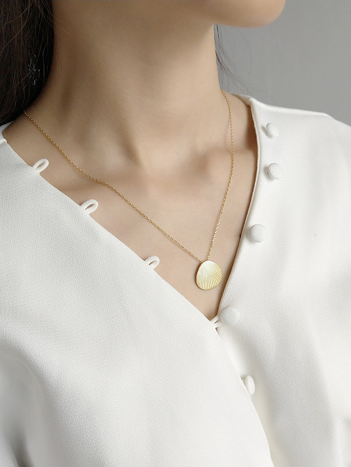 Sterling silver 18K-gold shell necklace