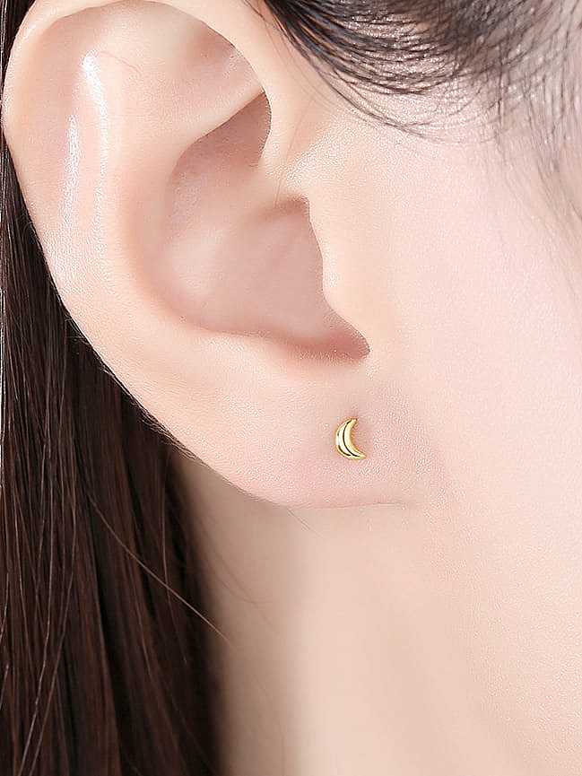 Boucles d'oreilles minimalistes Lune en argent sterling 925
