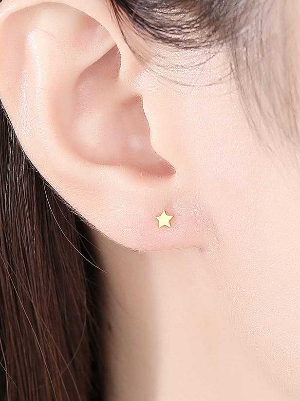 Boucles d'oreilles minimalistes pentagramme en argent sterling 925