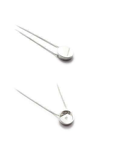 Sterling silver minimalist round necklace