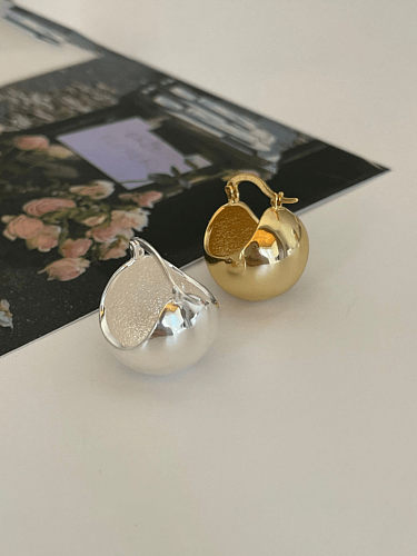 Boucle d'oreille Huggie minimaliste en forme de boule ronde lisse en argent sterling 925 (une seule)