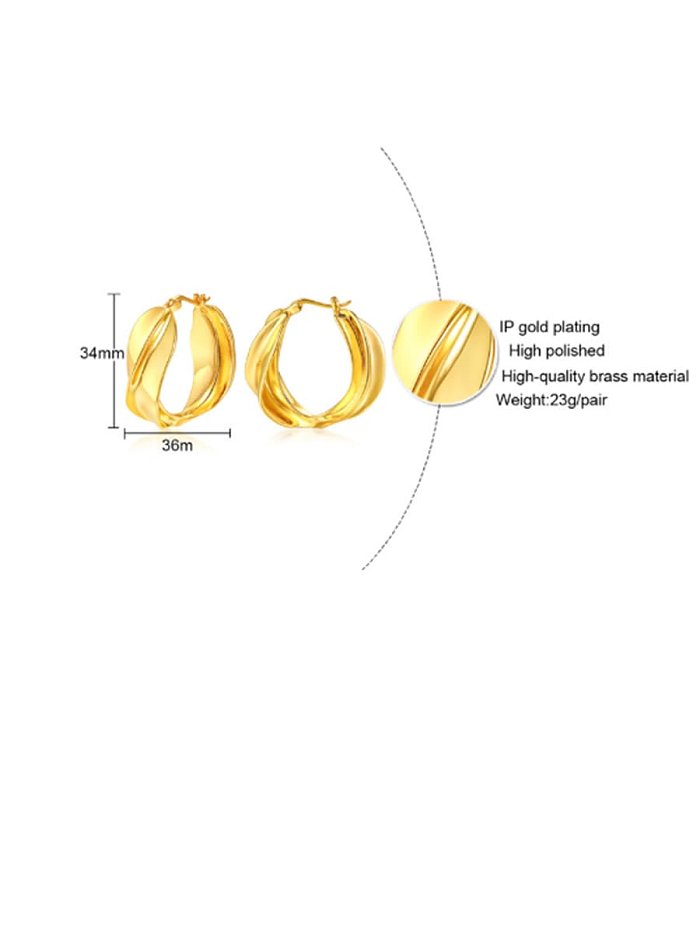Boucles d'oreilles pendantes minimalistes rondes creuses en cuivre