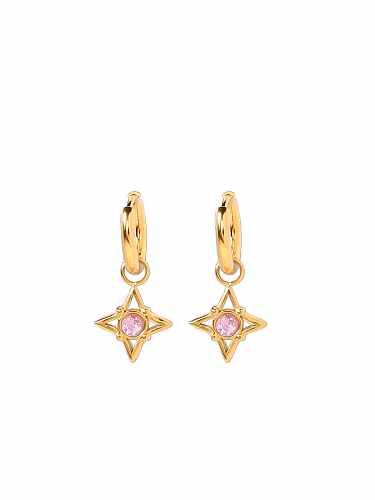 Titanium Steel Cubic Zirconia Star Dainty Drop Earring