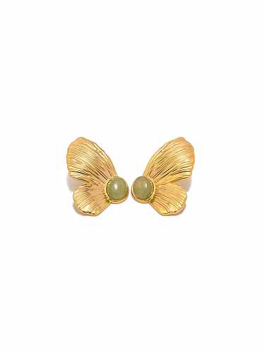 Stainless steel Emerald Butterfly Vintage Stud Earring