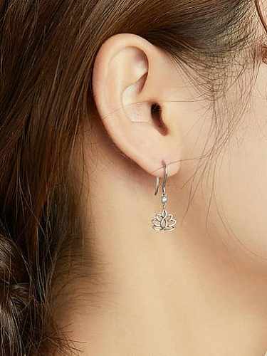 925 Sterling Silver Flower Cute Hook Earring