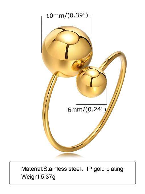 Geometrischer, minimalistischer Bandring aus Titan-Stahl-Perlenimitat