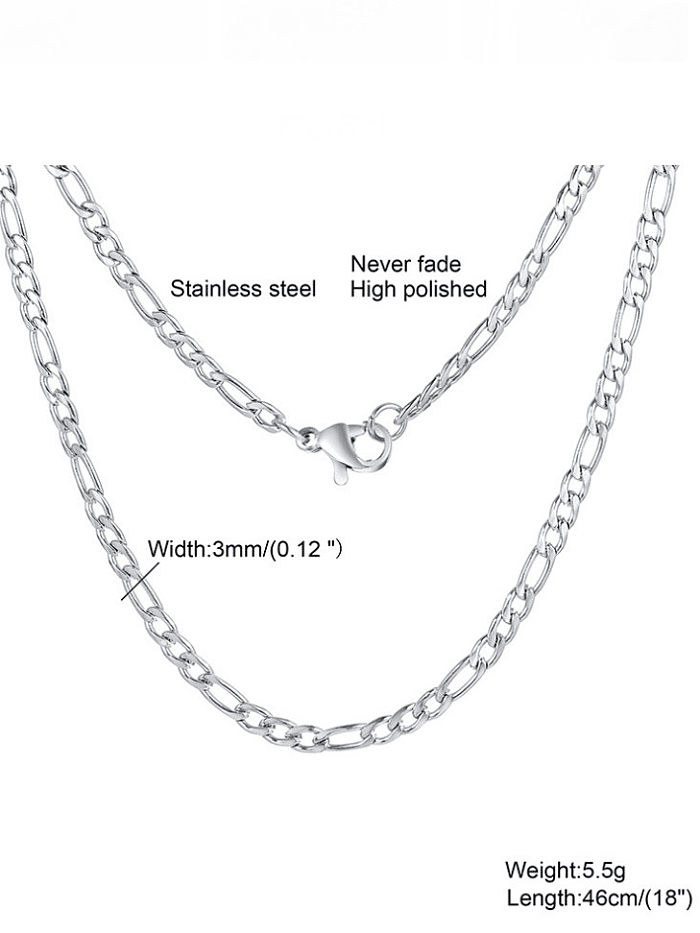 Collar de cadena minimalista geométrico de acero inoxidable
