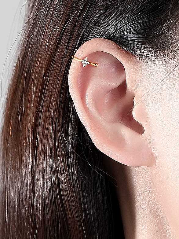 Boucle d'oreille minimaliste étoile en argent sterling 925 avec zircone cubique