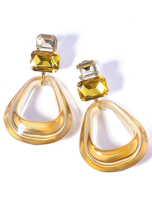 Boucles d'oreilles pendantes vintage géométriques en acrylique