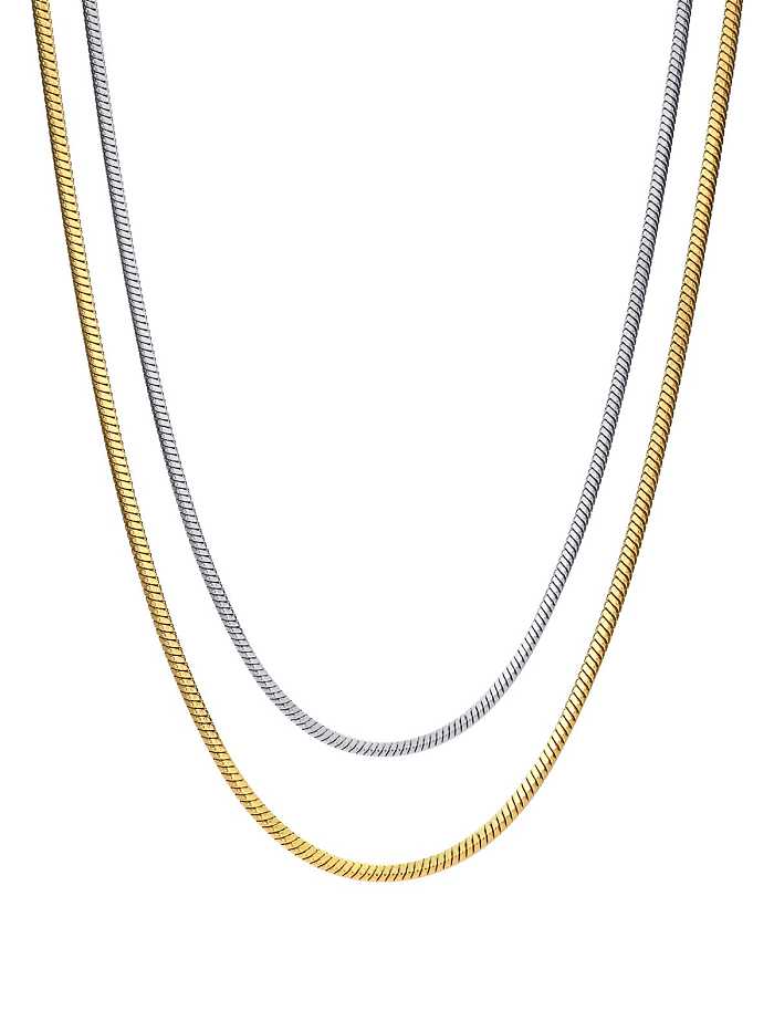 Titanium Steel Minimalist Snake Bone Chain Necklace