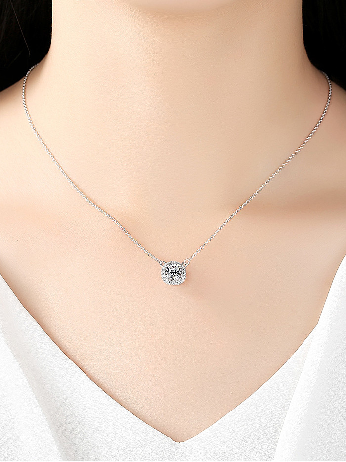 Sterling Silver AAA zircon bling bling Necklace