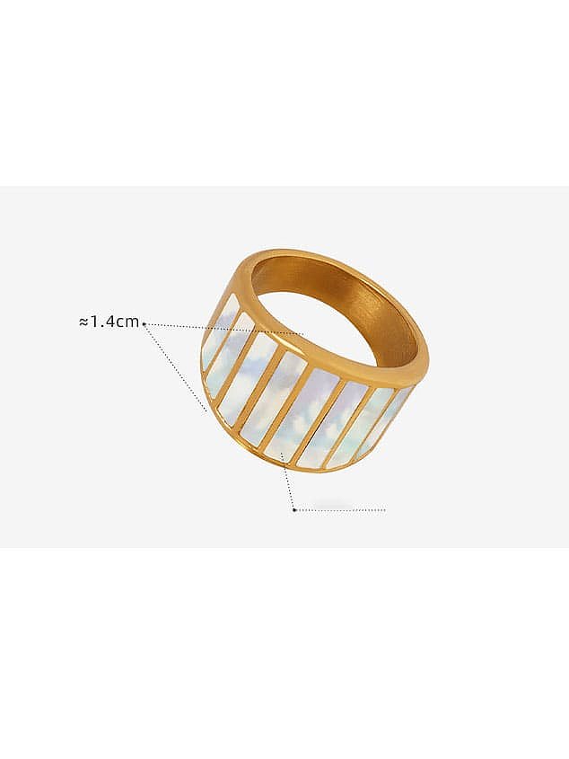 Titanium Steel Shell Geometric Trend Band Ring