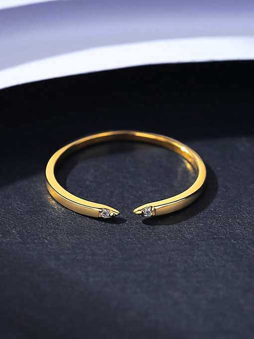 925 Sterling Silver Cubic Zirconia Geometric Minimalist Band Ring