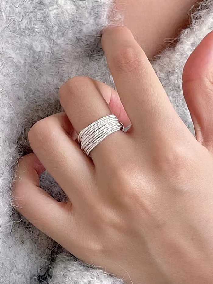 925 Sterling Silver Geometric Vintage Stackable Ring